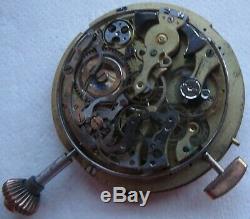 Repeater & Chronograph pocket watch movement & enamel dial 50 mm. In diameter