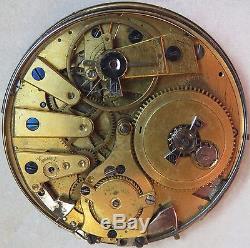 Repeater Key Wind Pocket Watch movement & dial 50 mm. In diameter to restore