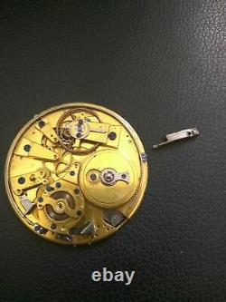 Repeater Key Wind Pocket Watch movement & dial 51 mm. In diameter balance Ok