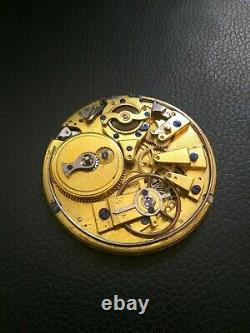 Repeater Key Wind Pocket Watch movement & dial 51 mm. In diameter balance Ok
