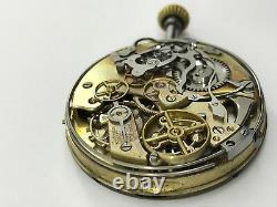 Repeater Quarter Chronograph Movement Pocket Initiative Watch Swiss. Working Cond