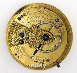 Richard Hornby Liverpool English Lever Fusee Pocketwatch Movement Spares Q53