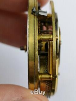 Robt Molyneux, London, Rare English Duplex Pocket Watch Movement Working (E26)