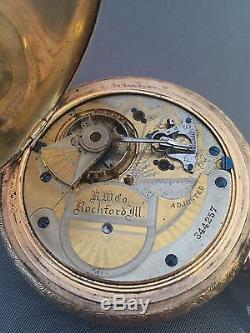 Rockford 18 Size Hunter Pocket Watch. Gold Filled. Rare Movement. Non Working