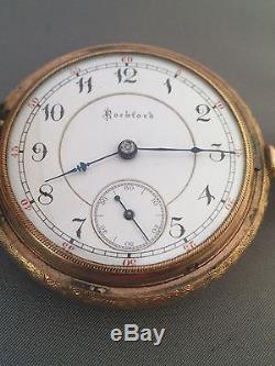 Rockford 18 Size Hunter Pocket Watch. Gold Filled. Rare Movement. Non Working