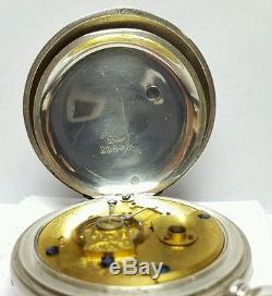 Rockford Watch Co Antique Sterling Silver Pocket Watch Movement #67116