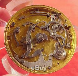 Ruby Cylinder Fusee 1/4 Repeater LONDON 40MM BRASS ESCAPE Pocket Watch NO DIAL