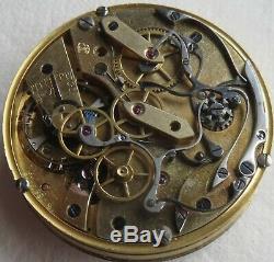 S & Co. Chronograph XFine Pocket Watch movement & enamel dial 45 mm. In diameter