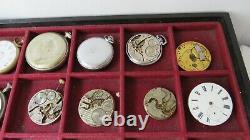 S6 Vintage Used Pocket Watch Movements Parts Or Repair, Crystals Lot