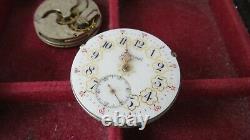 S6 Vintage Used Pocket Watch Movements Parts Or Repair, Crystals Lot