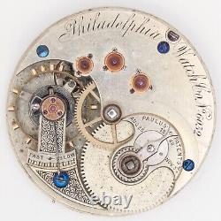 Scarce Philada / Philadelphia E. Paulus 16-Size Antique Pocket Watch Movement