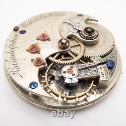 Scarce Philada / Philadelphia E. Paulus 16-Size Antique Pocket Watch Movement