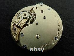 Scarce Vintage 8 Size Springfield Watch Co. Pocket Watch Movement Keeping Time