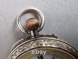 Silver Pocket Watch Ladies, Swiss Made Movement, 925 London Import Stamp 1913