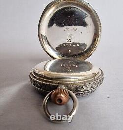 Silver Pocket Watch Ladies, Swiss Made Movement, 925 London Import Stamp 1913