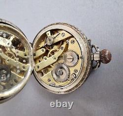 Silver Pocket Watch Ladies, Swiss Made Movement, 925 London Import Stamp 1913