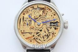 Skeleton Wristwatch with High-Grade Movement IWC Stauffer Masonic Freemasonry