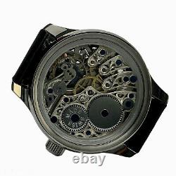 Skeleton marriage wristwatch with luxury vintage swiss pocket watch movement
