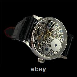 Skeleton wristwatch conversion with vintage luxury swiss pocket watch movement