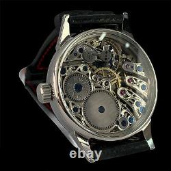 Skeleton wristwatch conversion with vintage luxury swiss pocket watch movement