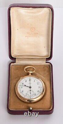 Solid 14k C. H. Meylan split second chronograph pocket watch complicated movement