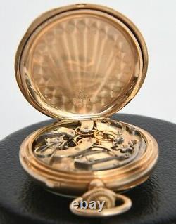 Solid 14k C. H. Meylan split second chronograph pocket watch complicated movement