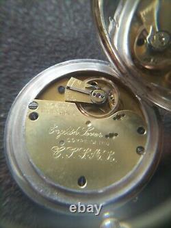 Solid Silver Half Hunter Pocket Watch 1908 compensated movement. Working