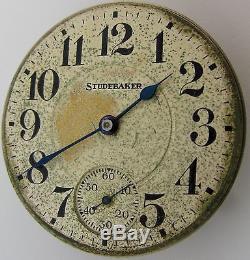 South Bend Studebaker 16s Pocket watch movement 21 jewels 8 adj. For Open Face