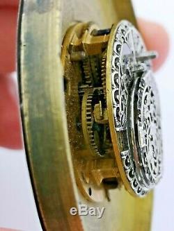 Superb Partly Silver Verge Pocket Watch Movement, Martin Hall Yarmouth 71mm Dial