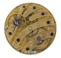 Swiss Cylinder Elaborately Engraved Pocket Watch Movement Ae43