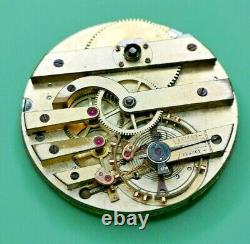 Swiss Detent Chronometer Pocket Watch Movement for Repair Good Balance (J81)