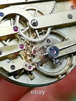 Swiss Detent Chronometer Pocket Watch Movement for Repair Good Balance (J81)