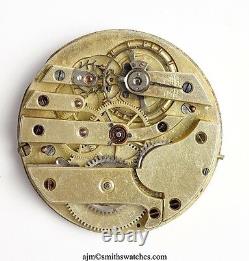 Swiss Lever High Grade Pocket Watch Movement Spares Or Repairs C9