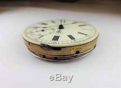Swiss Minute Repeater One Button Chronograph Enamel Dial Pocket Watch Movement