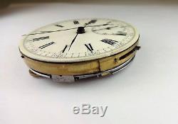 Swiss Minute Repeater One Button Chronograph Enamel Dial Pocket Watch Movement