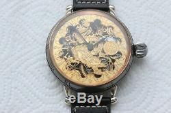 Swiss Pocket Watch Omega Movement SKELETON Dragon