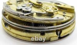 Swiss repeater jeweled Pocket Watch Movement incomplete for parts diameter 44 mm