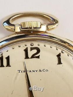 TIFFANY & Co VERY RARE 14K YELLOW GOLD VINTAGE POCKET WATCH HAMILTON MOVEMENT