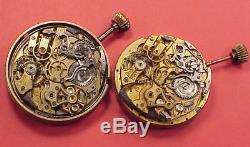 TWO CAL No 12172 DEPOSE 1/4 Repeater Movements CHRONOGRAPH 44MM Pocket Watch