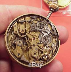 TWO CAL No 12172 DEPOSE 1/4 Repeater Movements CHRONOGRAPH 44MM Pocket Watch