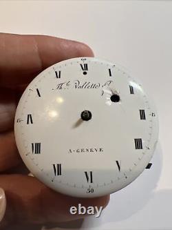 Th. Vallette FilS A. GENEVE Man's Pocket Watch Movement Swiss With Key