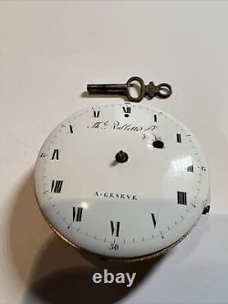 Th. Vallette FilS A. GENEVE Man's Pocket Watch Movement Swiss With Key