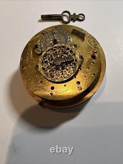 Th. Vallette FilS A. GENEVE Man's Pocket Watch Movement Swiss With Key