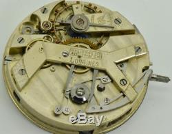 The oldest known Longines Chronograph pocket watch movement c1876. MINT