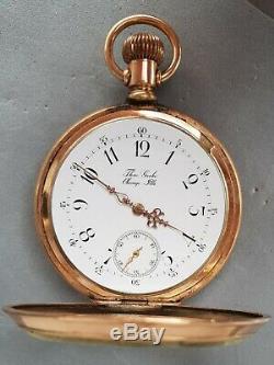 Theo Gribi antique pocket watch 1880s railroad w highgrade movement PLATED case