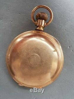 Theo Gribi antique pocket watch 1880s railroad w highgrade movement PLATED case