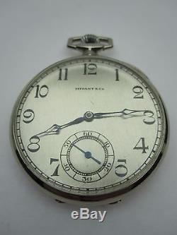 Tiffany & Co. Vintage 18k White Gold Pocket Watch Swiss Movement Running