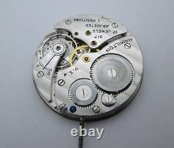 Tiffany Dial Hamilton 917 10S 17J Open Face Pocket Watch Movement Serviced