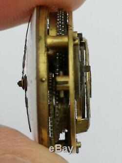 Tiny Verge Fusee Pocket Watch Movement 18.65mm Runs, Circa 1800 (BM4)