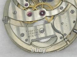 Top Grade 43mm Ed. Koehn 18 Jewel Nickel Plojoux Pocket Watch Movement, Running